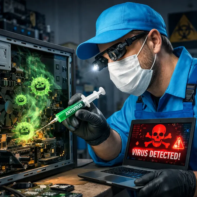 Лечение компьютера от вирусов в Люберцах на дому